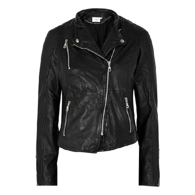 Shop Gestuz Joanna Black Leather Biker Jacket