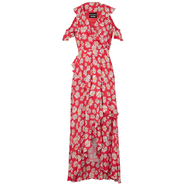 red daisy print dress