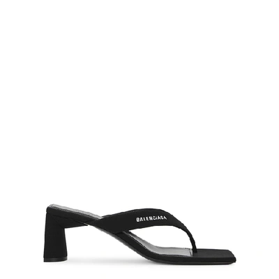 Shop Balenciaga 60 Black Suede Sandals