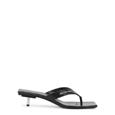 Shop Balenciaga 40mm Black Leather Sandals