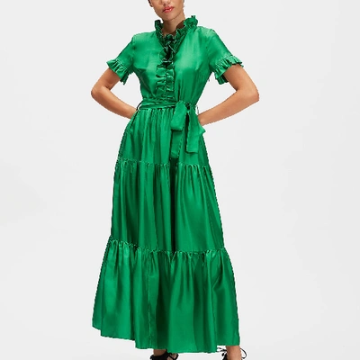 Shop La Doublej Long And Sassy Dress In Solid Green