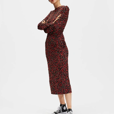 Shop La Doublej Tinder Dress In Leopard Rosso