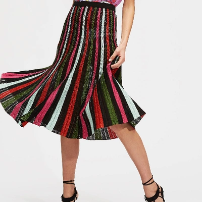 Shop La Doublej Accordion Knit Skirt In Multicolor Nero