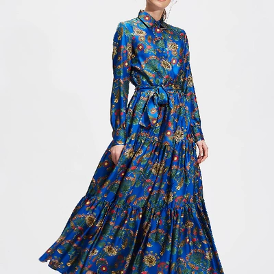 Shop La Doublej Bellini Dress In Thistle Blu