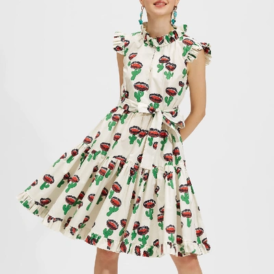 Shop La Doublej Short And Sassy Dress In Chirpy Cactus