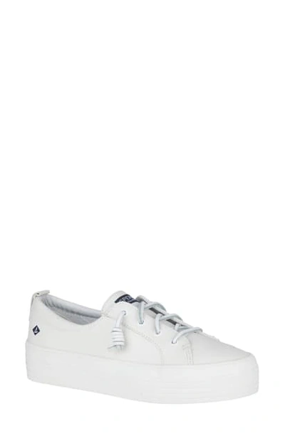 Shop Sperry Crest Vibe Slip-on Platform Sneaker In White Leather