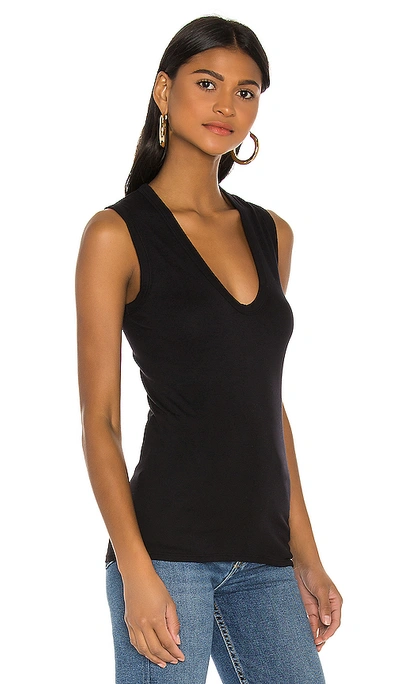 Shop Enza Costa Supima Sleeveless U Tank In Black