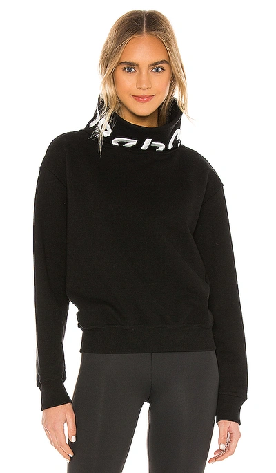 Shop Victoria Beckham Rbk Vb Cropped Cowl Sweatshirt In Black