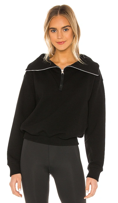 Shop Victoria Beckham Rbk Vb Cropped Cowl Sweatshirt In Black