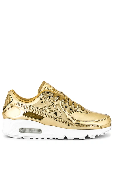 Shop Nike Air Max 90 Liquid Metal Sneaker In Metallic Gold & Club Gold