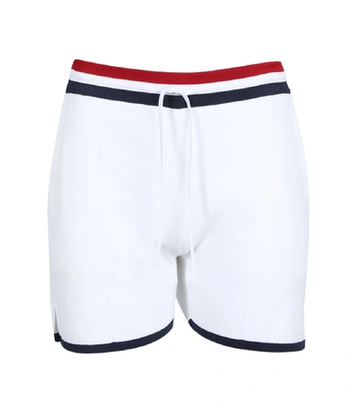 Shop Thom Browne Drawstring Pin-tuck Shorts In White