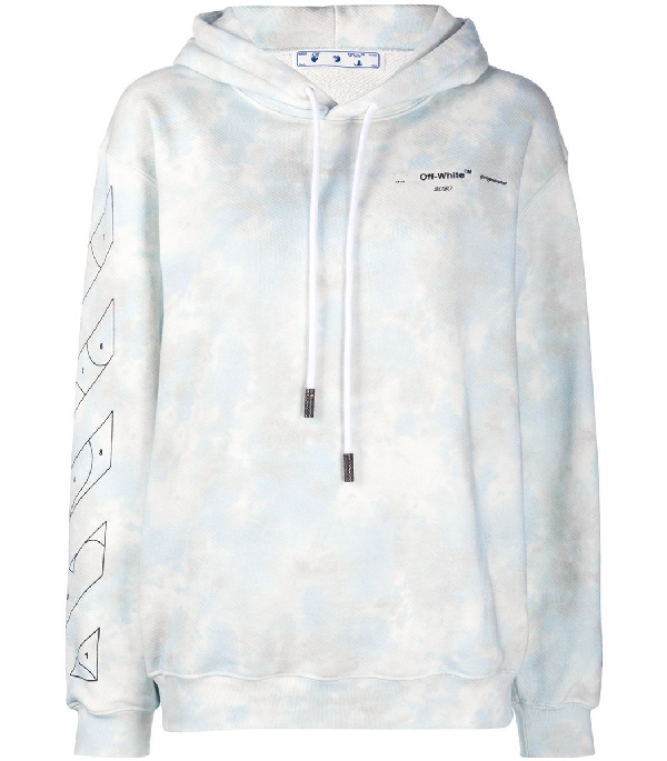 off white blue tie dye hoodie