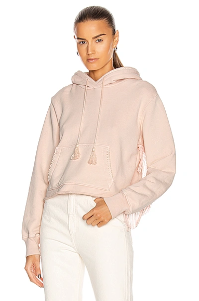 Shop Amiri Fringe Hoodie In Salmon