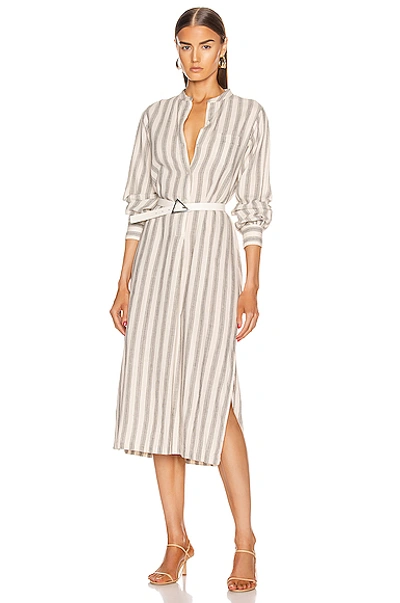 Shop Nili Lotan Malia Dress In Natural & Black Stripe