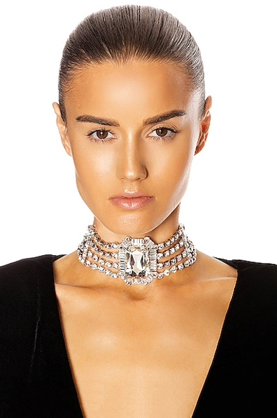 Shop Alessandra Rich Square Element Choker In Crystal