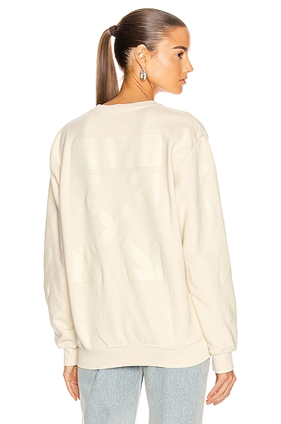 Shop Off-white Diag Oversize Crewneck Sweater In Ecru