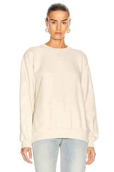 Shop Off-white Diag Oversize Crewneck Sweater In Ecru
