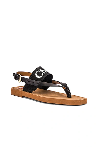 Shop Chloé Woody Slingback Sandals In Black