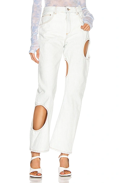 Shop Off-white Hole Baggy Straight Leg In Light Blue