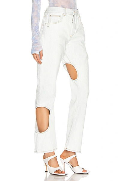 Shop Off-white Hole Baggy Straight Leg In Light Blue