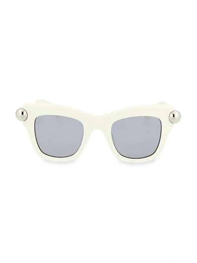 Shop Christopher Kane 46mm Square Sunglasses In White Grey