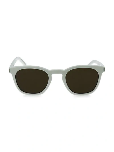 Shop Saint Laurent 49mm Pantos Square Core Sunglasses In Ivory