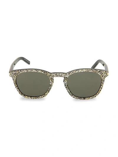 Shop Saint Laurent 49mm Square Core Sunglasses In Silver