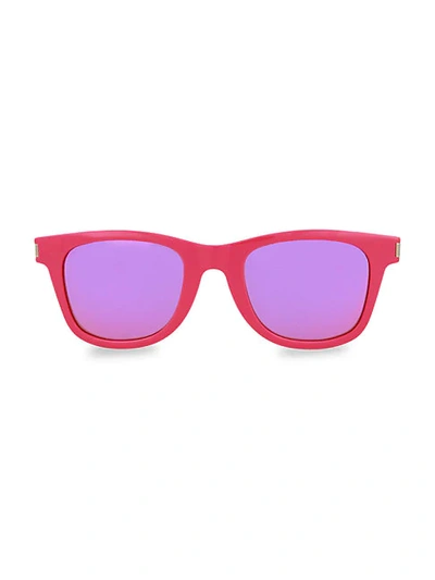 Shop Saint Laurent 50mm Square Core Sunglasses In Fuchsia