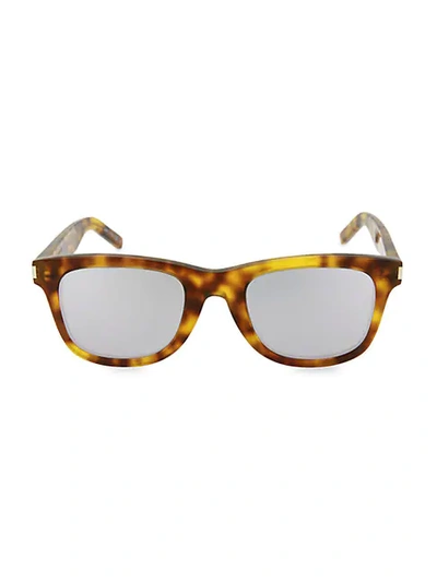 Shop Saint Laurent Core 50mm Square Sunglasses In Havana Grey