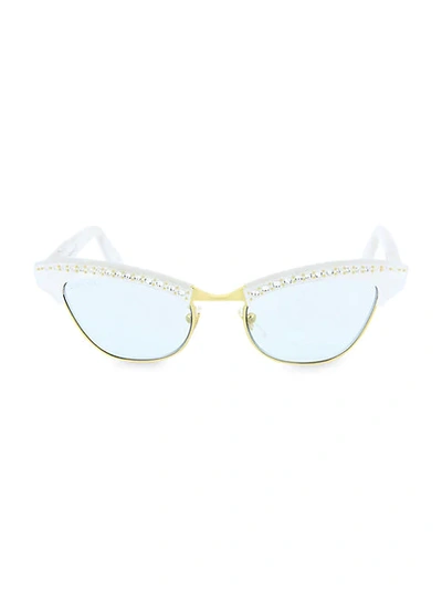 Shop Gucci 49mm Cat Eye Sunglasses In Shiny Pear