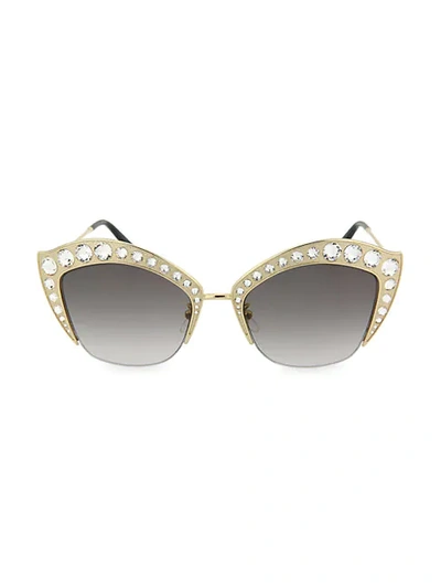 Shop Gucci 53mm Cat Eye Sunglasses In Shiny Gold