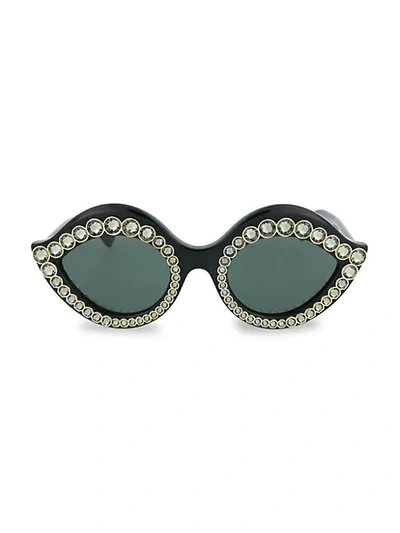 Shop Gucci 53mm Lips Cat Eye Sunglasses In Black