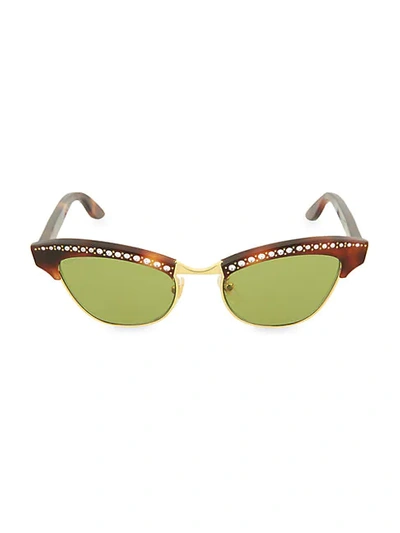 Shop Gucci Women's 49mm Cat Eye Sunglasses In Brown Yellow