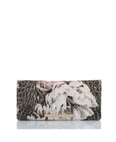 Shop Brahmin Ady Melbourne Croc Embossed Leather Wallet In Eden/gold