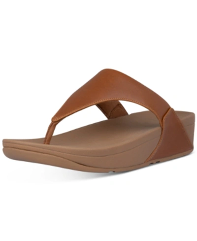 Shop Fitflop Women's Lulu Leather Toe-thongs Sandals In Light Tan