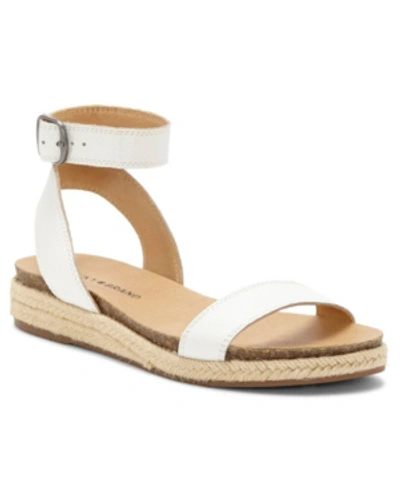 Shop Lucky Brand Women's Garston Footbed Sandals Women's Shoes In White Leather