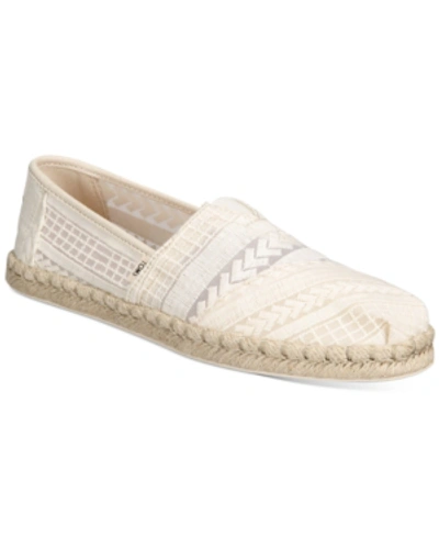 Shop Toms Women's Arrow Embroidered Alpargata Flats Women's Shoes In Natural