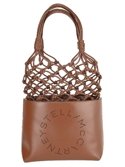 Shop Stella Mccartney Stella Logo Knotted Tote Bag In Brown