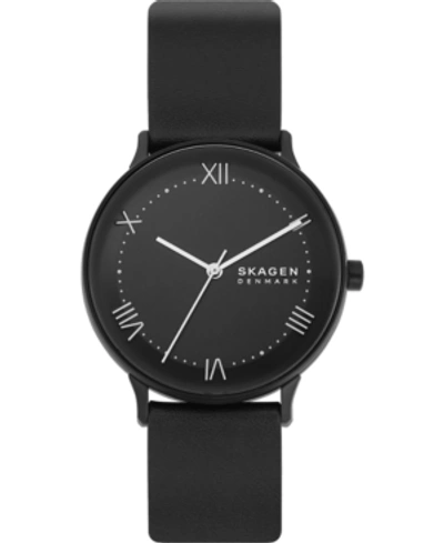 Shop Skagen Men's Nillson Black Leather Strap Watch 40mm