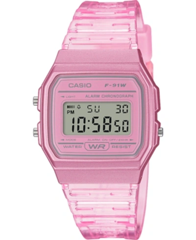 Shop Casio Unisex Digital Pink Jelly Strap Watch 35.2mm