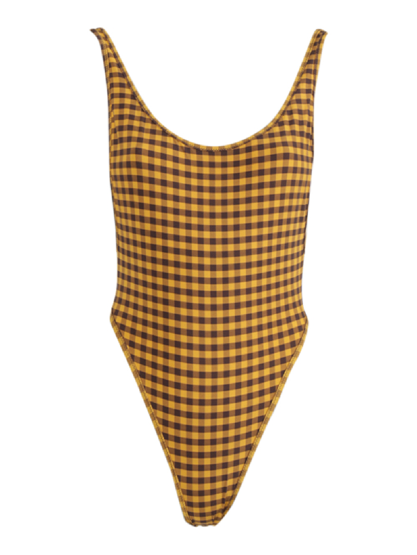 gingham print swimsuit