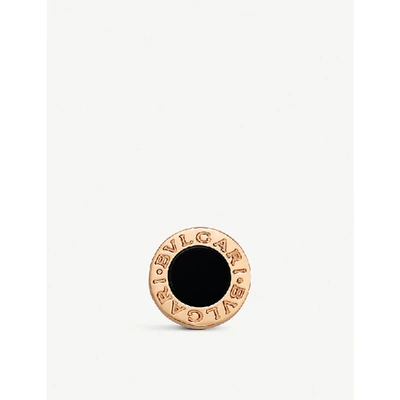 Shop Bvlgari Womens Rose 18ct Rose-gold And Onyx Single Earring