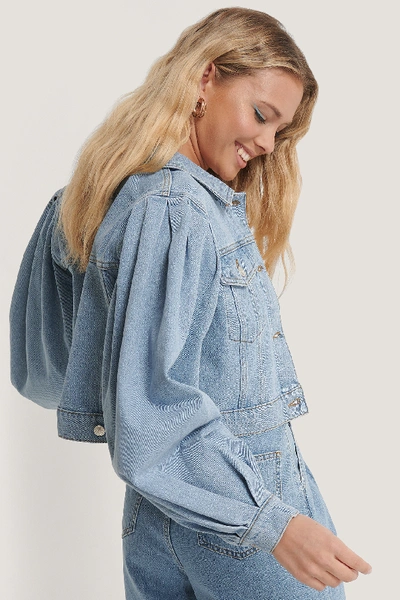 Shop Annais X Na-kd Denim Jacket Blue In Light Blue