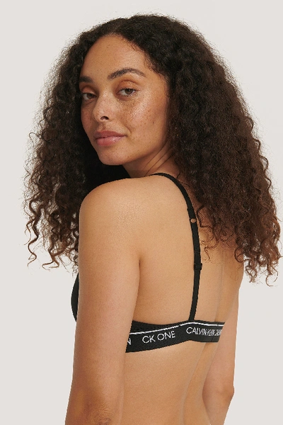 Shop Calvin Klein Unlined Triangle Bra Black