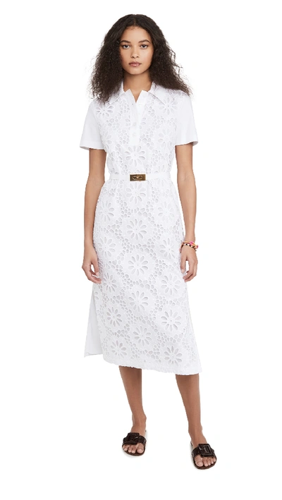 Shop Tory Burch Lace Polo Dress In White