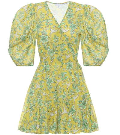 Shop Rhode Rosie Floral Cotton Wrap Dress In Yellow