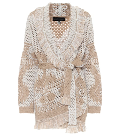 Shop Alanui Wool-blend Cardigan In Beige