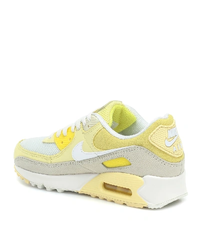 Shop Nike Air Max 90 Leather Sneakers In Yellow