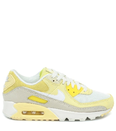 Shop Nike Air Max 90 Leather Sneakers In Yellow