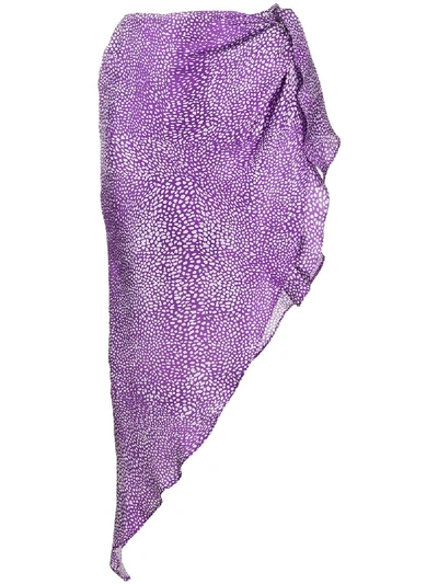 Shop Art Dealer Asymmetric Short Skirt In Purple